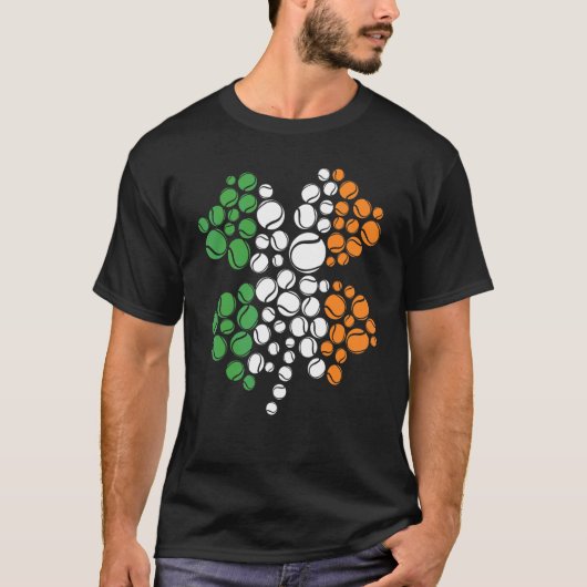 Tennis Shamrock Sport St Patricks Day Apparel T-shirt (Voorkant)