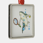 Tennis Shark Metalen Ornament (Rechts)