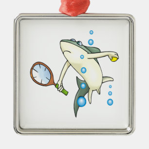 Tennis Shark Metalen Ornament