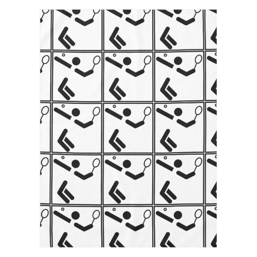 Tennis Silhouette Figuur Tafelkleed (Voorkant)