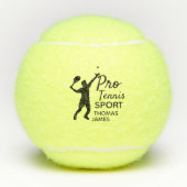 Tennis Silhouette, Pro Tennis Sport, gepersonalise Tennisballen (Voorkant)