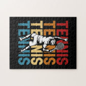 Tennis Silhouette Retro Colors  Player Legpuzzel (Horizontaal)