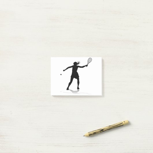 Tennis Silhouette Sport Player Woman Post-it® Notes (Op bureau)