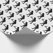 Tennis Silhouette van Vrouw Player Wrapping Paper Cadeaupapier (Hoek)