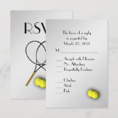 Tennis Silver RSVP met menukeuze Kaartje (Voorkant / Achterkant)