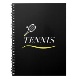 Tennis Simple Word en Racket onderstreepte Classy Notitieboek