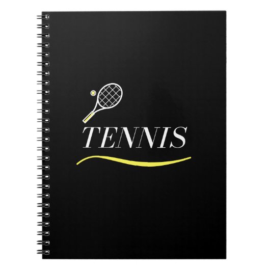 Tennis Simple Word en Racket onderstreepte Classy Notitieboek (Voorkant)