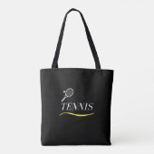 Tennis Simple Word Underlining Racket Ball Black Tote Bag (Achterkant)