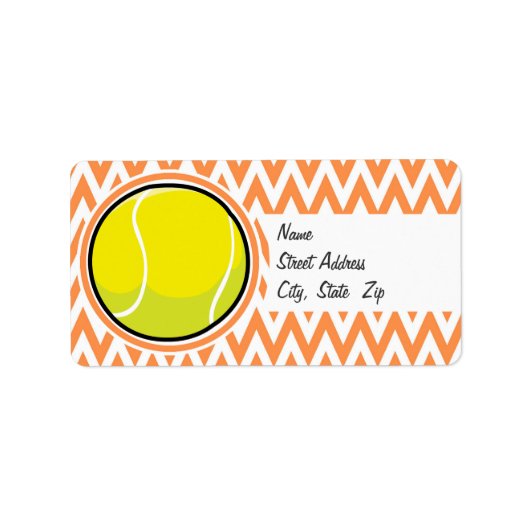Tennis; Sinaasappel en witte Chevron Etiket (Voorkant)