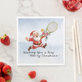 Tennis Sinterklaas met Cadeau voor Kerstmis Servet (Insitu)