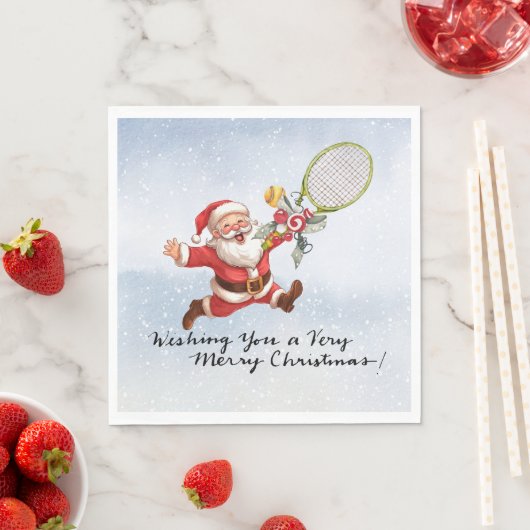 Tennis Sinterklaas met Cadeau voor Kerstmis Servet (Insitu)