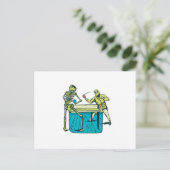 Tennis Skeleton Briefkaart (Staand voorkant)