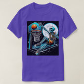Tennis Skeleton Grappig Halloween T-shirt (Design voorkant)
