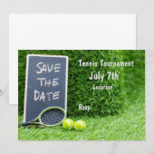 Tennis slaat de datum op de krijkplank op met een kaart (Voorkant / Achterkant)