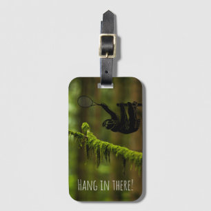Tennis Sloth Rainforest Achtergrond Bagagelabel