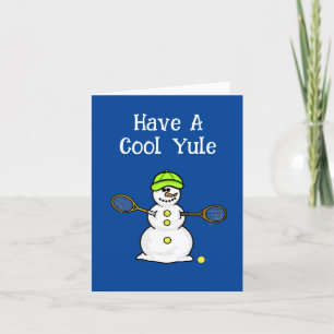 Tennis Sneeuwman Kerstkaart Kaart