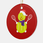 Tennis snewman keramisch ornament (Links)