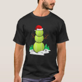 Tennis Snowman Balls Kerstmis Pajama Gifts Mannen  T-shirt (Voorkant)