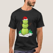 Tennis Snowman Balls Kerstmis Pajama Gifts Mannen  T-shirt (Voorkant)