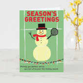 Tennis Snowman Holiday Card Kaart (Gele Bloem)
