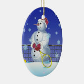 Tennis Snowman Prettige feestdagen Keramisch Ornament (Rechts)