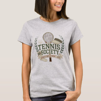 Tennis Society Vintage 70s Preppy Dames Grafisch T-shirt