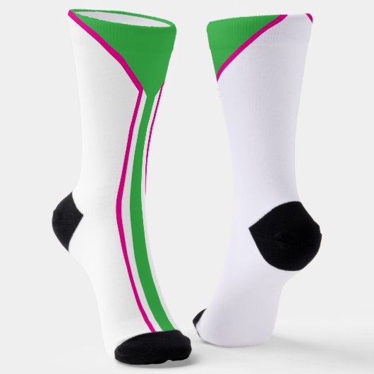 Tennis Socken , 90´s Farbschema, Retro, Neon  Sokken (Gebogen)