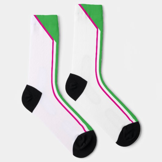 Tennis Socken , 90´s Farbschema, Retro, Neon  Sokken (Rechts)