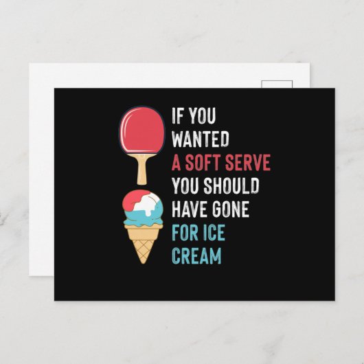 Tennis Soft Serve Ice Cream Ping Pong Briefkaart (Voorkant / Achterkant)