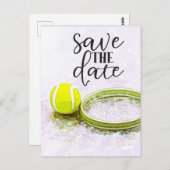 Tennis sparen de Datum van de Uitnodiging van de P (Voorkant / Achterkant)