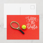 Tennis sparen de Datum van de Uitnodiging van de P (Voorkant / Achterkant)
