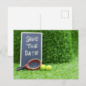 Tennis sparen de Datum voor partijuitnodiging Briefkaart (Voorkant / Achterkant)