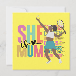 Tennis Spel, Set, Wedstrijd: Tennis Moeder Moederd Feestdagenkaart