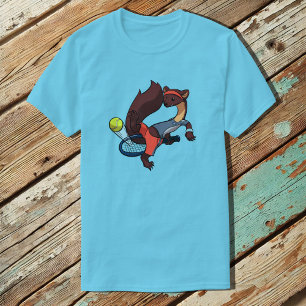 Tennis spelen Pine Marten Trick Shot Cartoon T-shirt