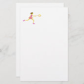 Tennis-speler Briefpapier (Voorkant / Achterkant)
