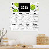 Tennis Speler Coach Kalender 2022 Balpatroon Poster (Keuken)