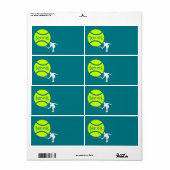 Tennis-speler Etiket (Full Sheet)