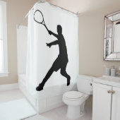 Tennis speler silhouette douchegordijn (In situ)