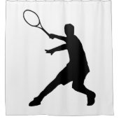Tennis speler silhouette douchegordijn (Voorkant)