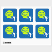 Tennis-speler Vierkante Sticker (Vel)
