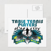 Tennis-spelers in tabel Wild Briefkaart (Voorkant / Achterkant)