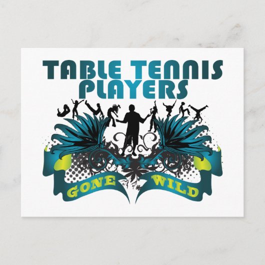 Tennis-spelers in tabel Wild Briefkaart (Voorkant)