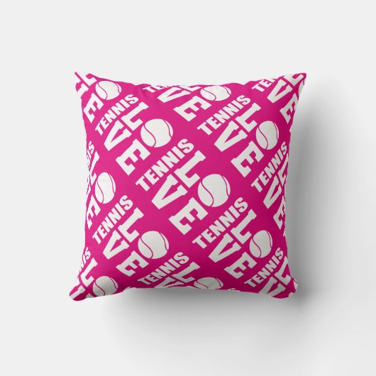 Tennis-spelers, liefdesneiging, roze kussen (Achterkant)