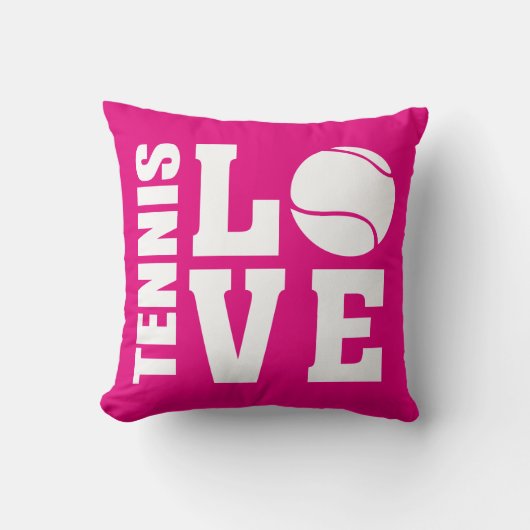 Tennis-spelers, liefdesneiging, roze kussen (Voorkant)
