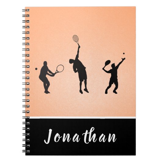 Tennis spelers Silhouettes Sportstijl Athletic Notitieboek (Voorkant)
