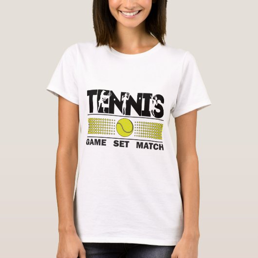 Tennis - spelset afstemmen op T-shirt (Voorkant)