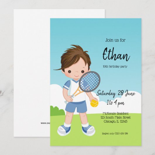 Tennis Sport Kaart (Voorkant / Achterkant)