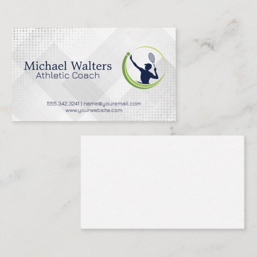 Tennis Sport Logo | atletiektrainer Visitekaartje (Voorkant / Achterkant)