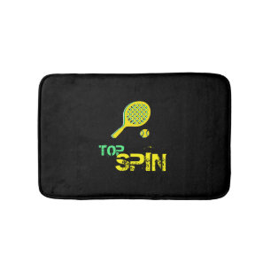 Tennis Sport Pop Art, Green & Yellow Racket & Ball Badmat