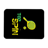 Tennis Sport Pop Art, Green & Yellow Racket & Ball Magneet (Horizontaal)